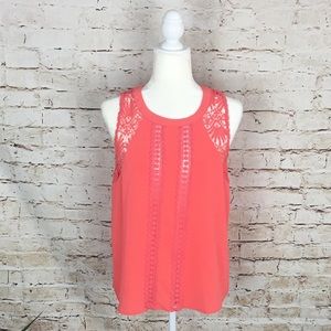 E hanger M Anthropologie Coral Sleeveless Tank Top